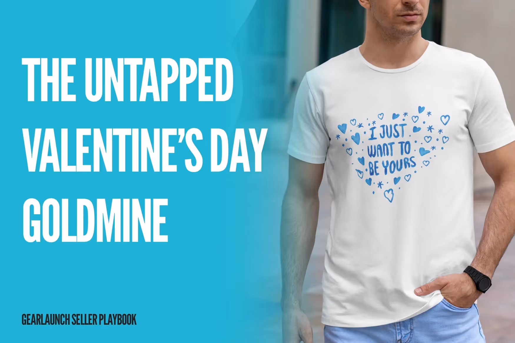 Valentine-themed POD product flat-lay with text title