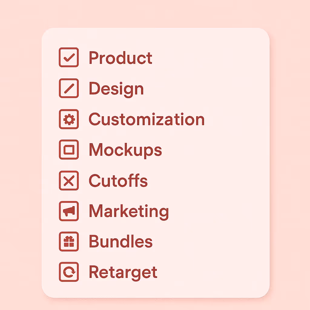 Checklist graphic summarizing a 48-hour Valentine launch plan.