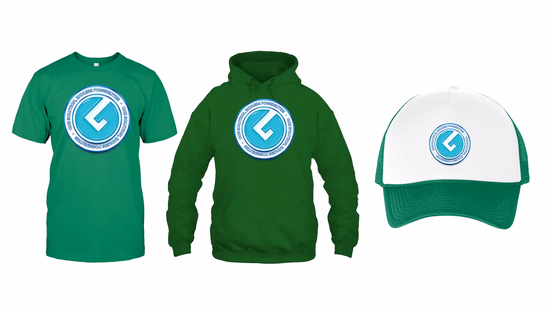 GearLaunch T-shirt, hoodie and hat in Kelly and Irish Green for St. Patrick’s Day and evergreen sales, styled with festive accents