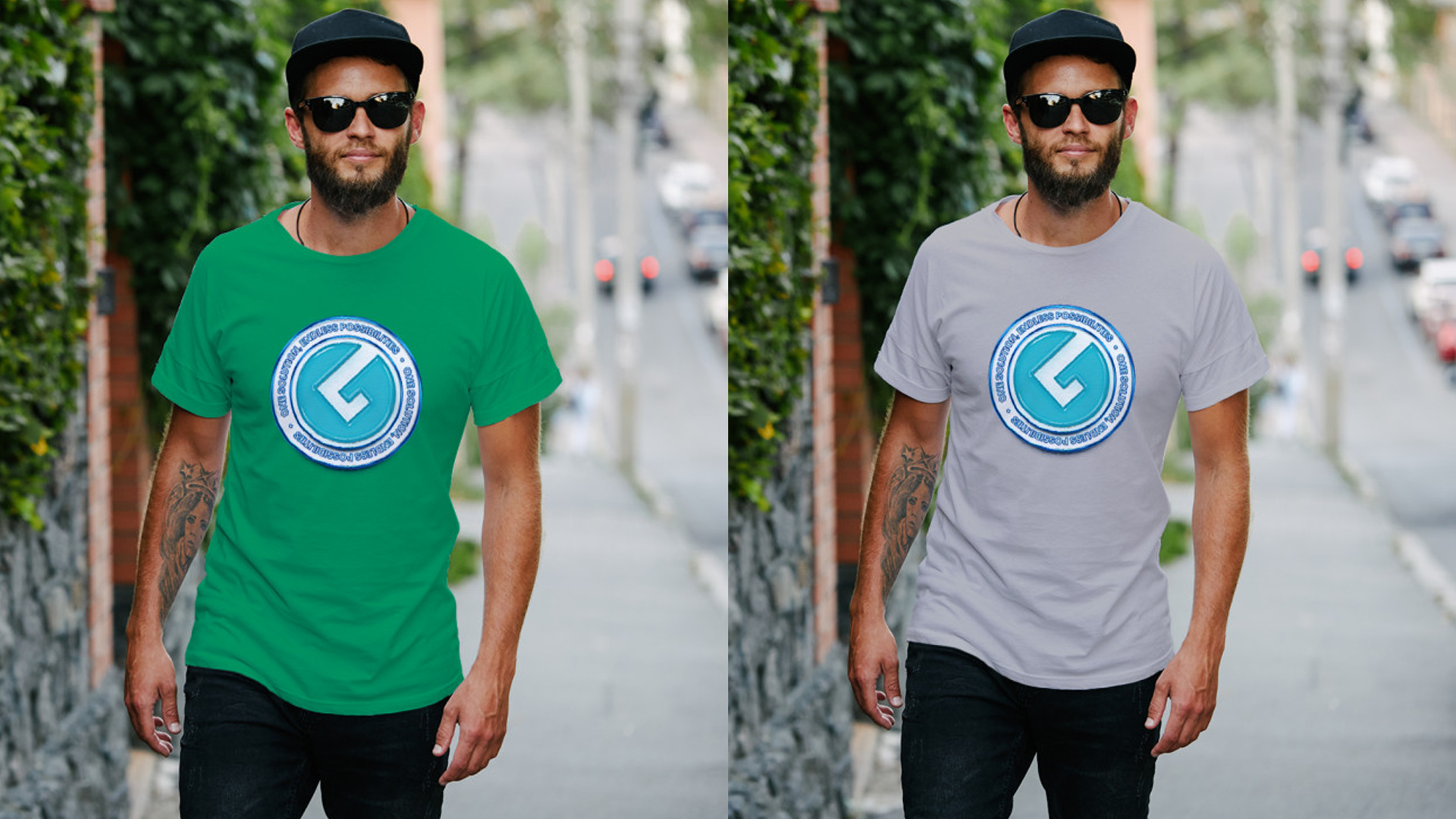 Comparison of GearLaunch T-shirt in muted vs. bold color palettes, highlighting impact on visual appeal and conversions.  