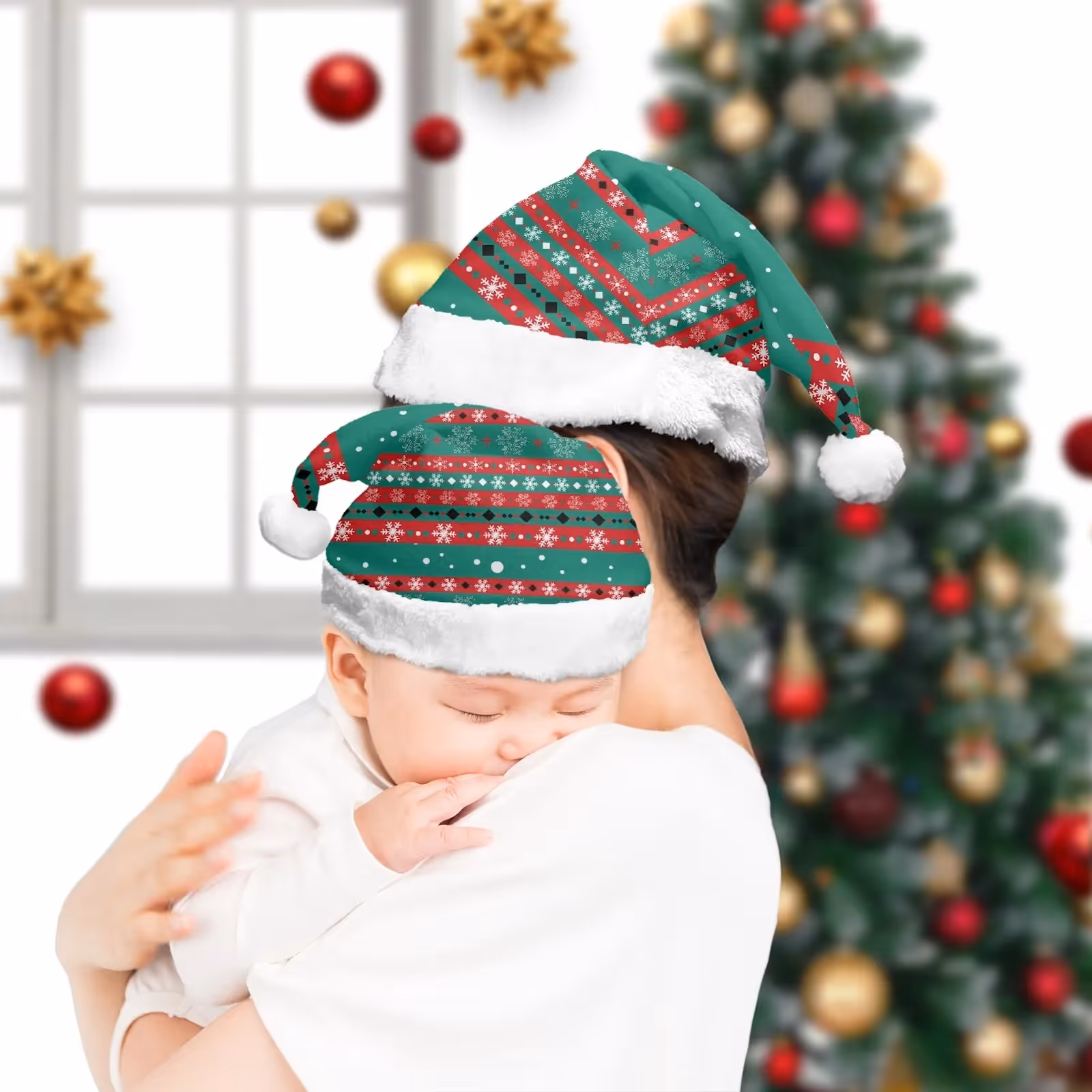Christmas hat with festive holiday style and classic seasonal design.