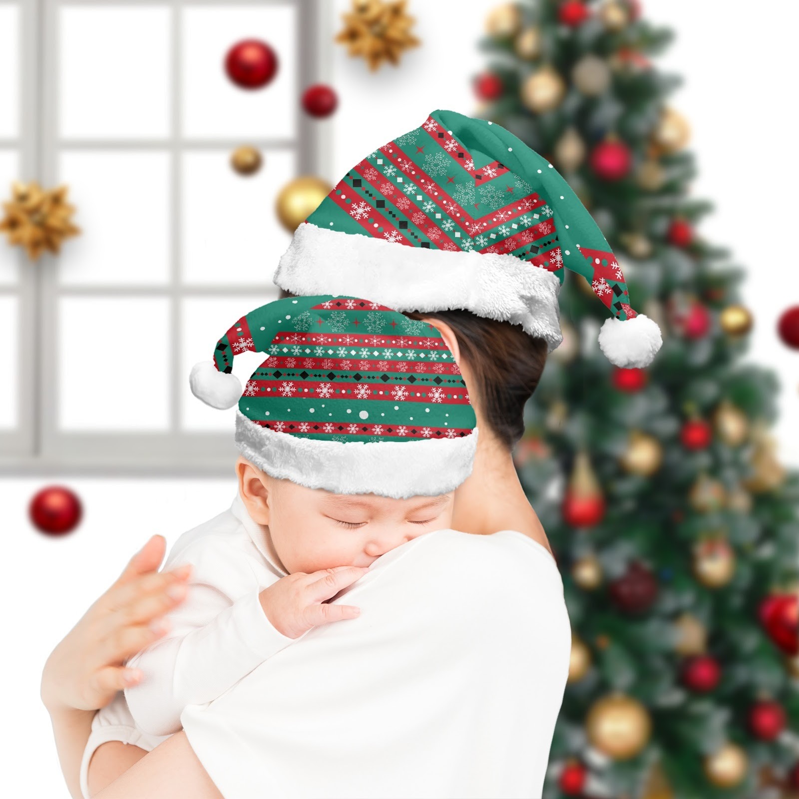 Christmas hat with festive holiday style and classic seasonal design.