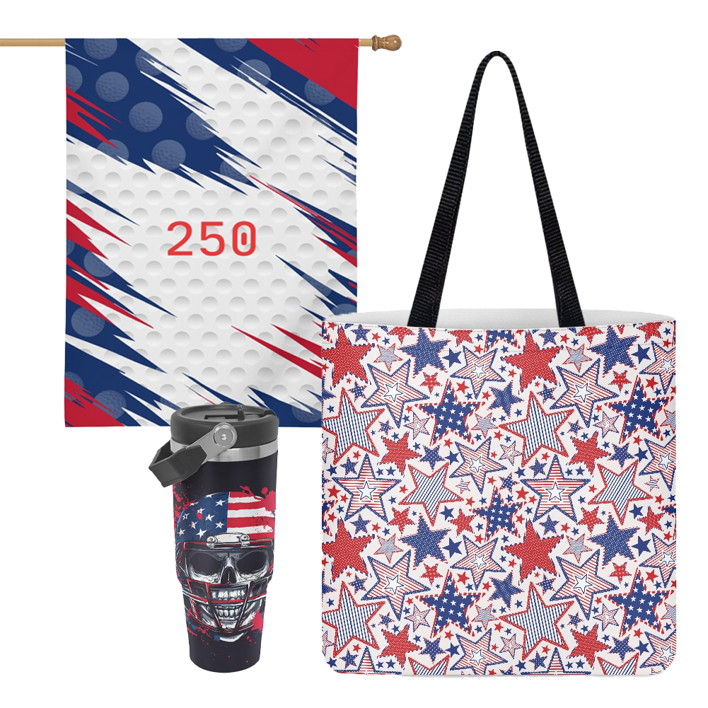 Personalized patriotic product bundles for America 250.