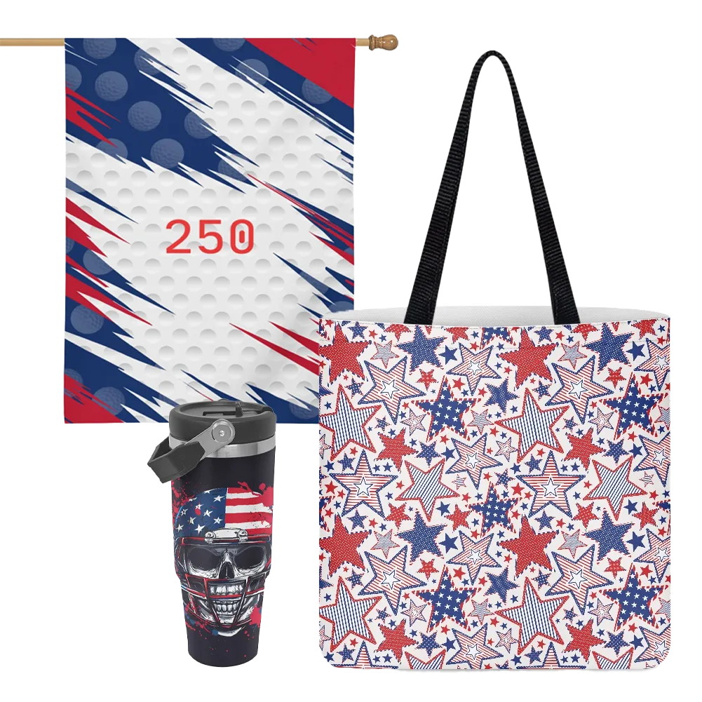 Personalized patriotic product bundles for America 250.