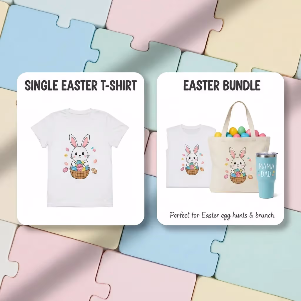 Easter anchor and accent upsell bundle with t-shirt, tote bag, and tumbler