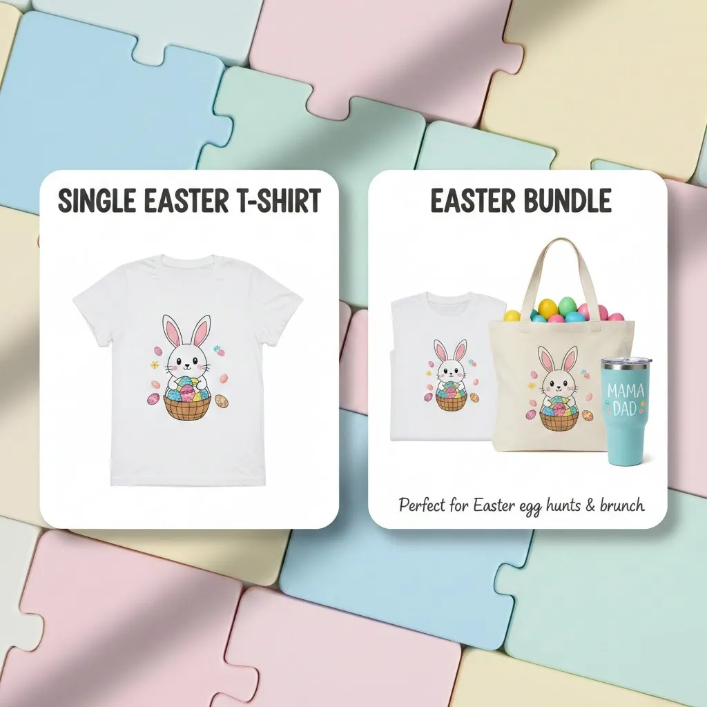 Easter anchor and accent upsell bundle with t-shirt, tote bag, and tumbler
