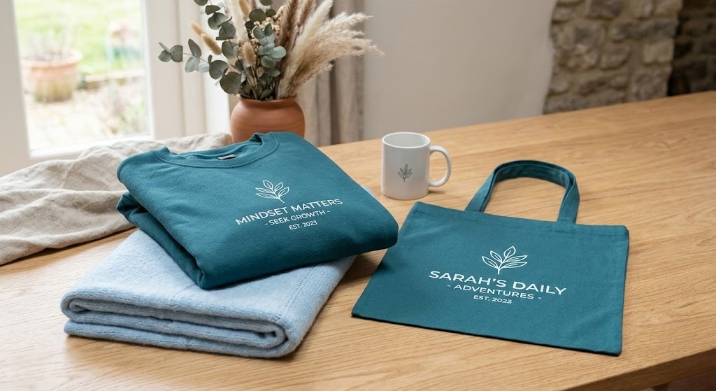 Spring self-care Easter bundle with personalized sweatshirt and tote in Transformative Teal for intentional indulgence trend
