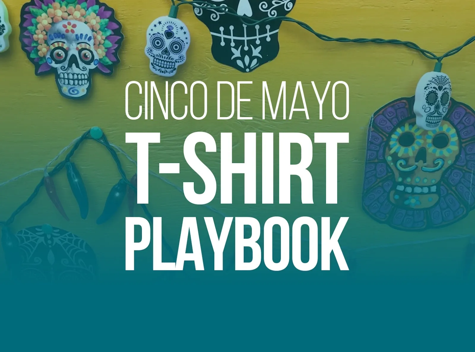 Three premium Cinco de Mayo themed t-shirts arranged in a flat lay, representing different design themes from the GearLaunch 2026 guide.