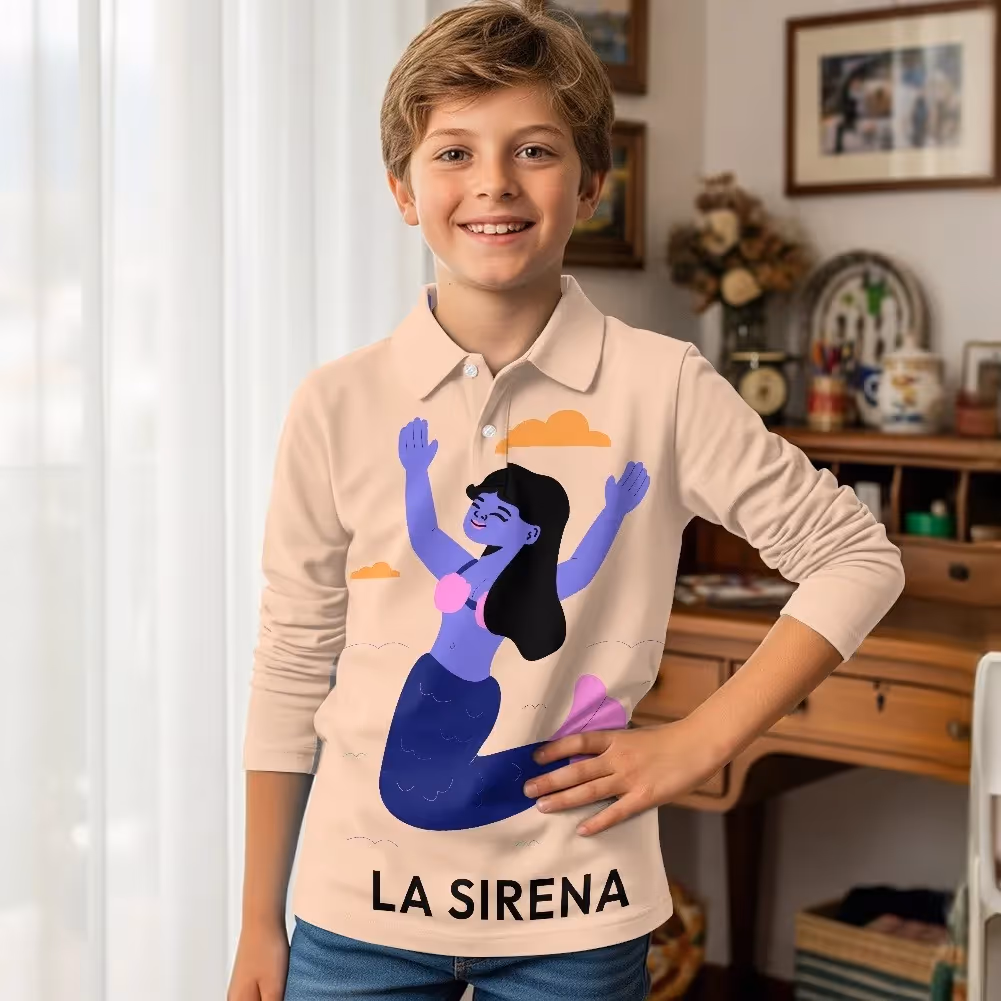 Vintage-inspired all-over-print t-shirt designs featuring reimagined Mexican Lotería cards.