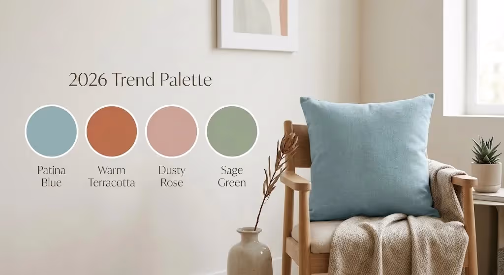 Mother's Day color trends featuring Patina Blue and earth tones