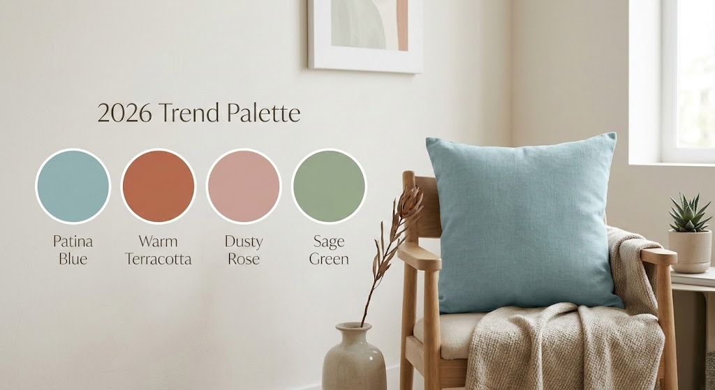Mother's Day color trends featuring Patina Blue and earth tones