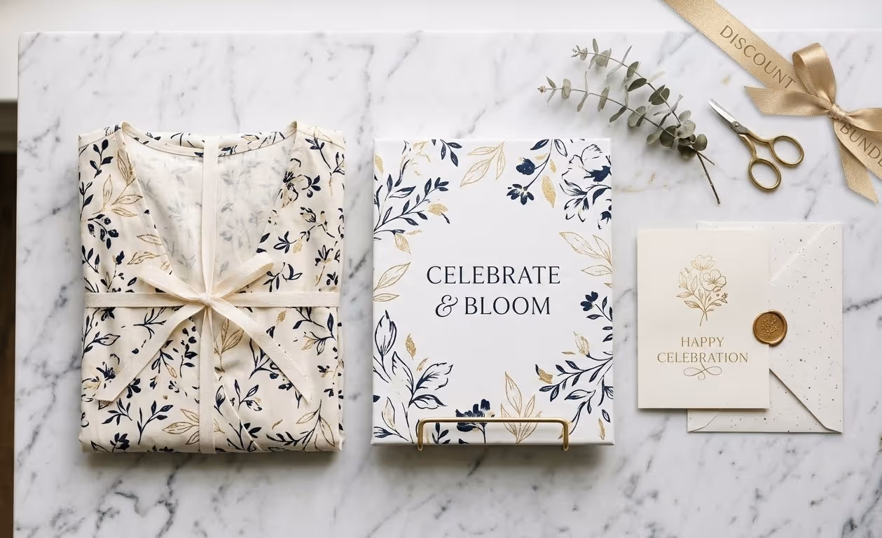 Product bundle featuring a personalized dress and matching canvas art as a complete Mother's Day gift set.