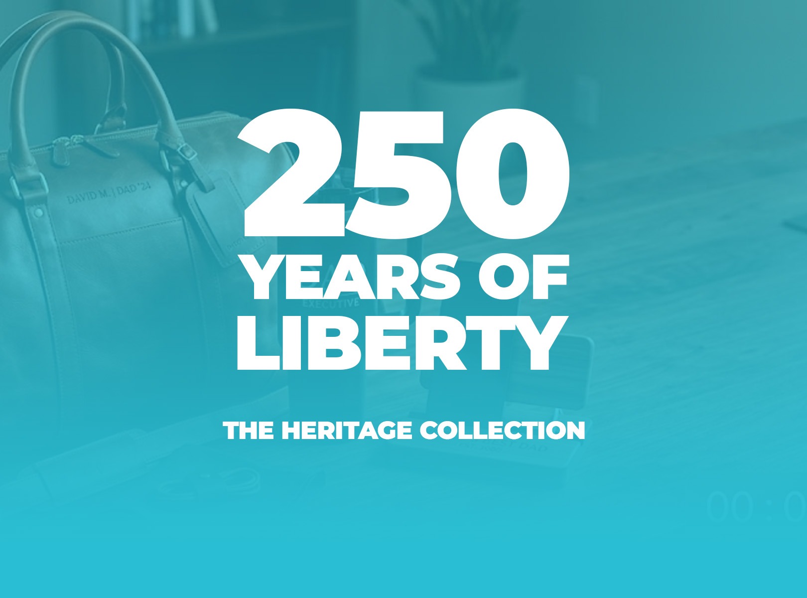 Premium patriotic 250th anniversary apparel collection including t-shirt, tote, and cap in a heritage color palette.