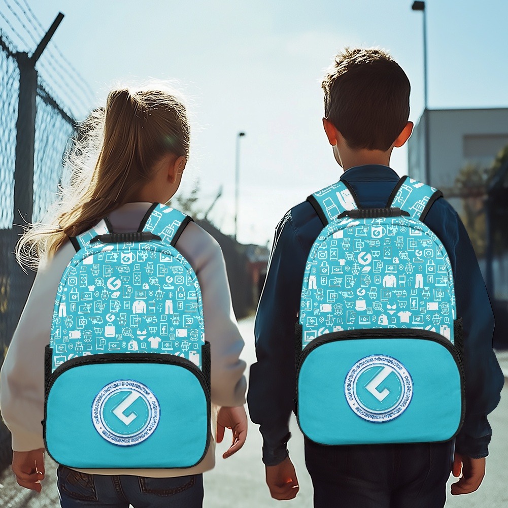 A standalone 15-inch backpack featuring a bold, centralized school spirit and grade-specific graphic print.