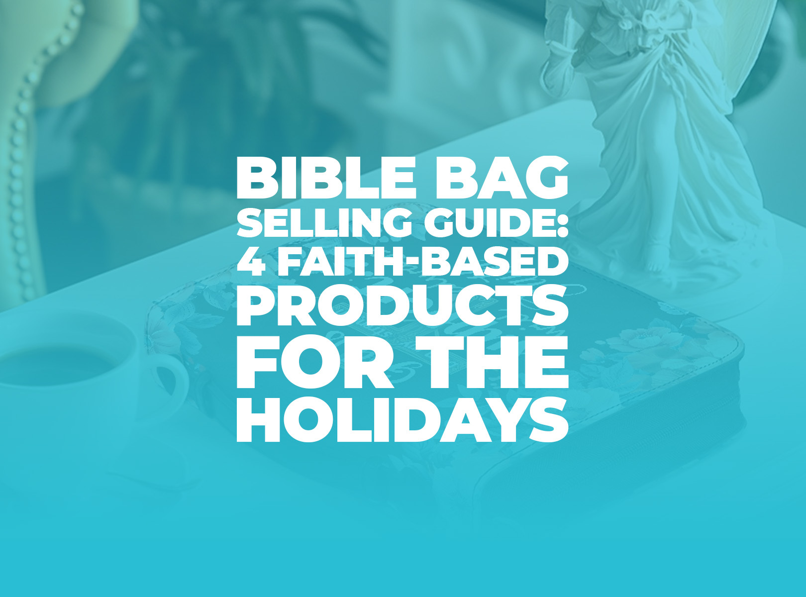 2026 print-on-demand faith-based Bible bag holiday collection featuring 4 top-converting PU leather styles on neutral background.