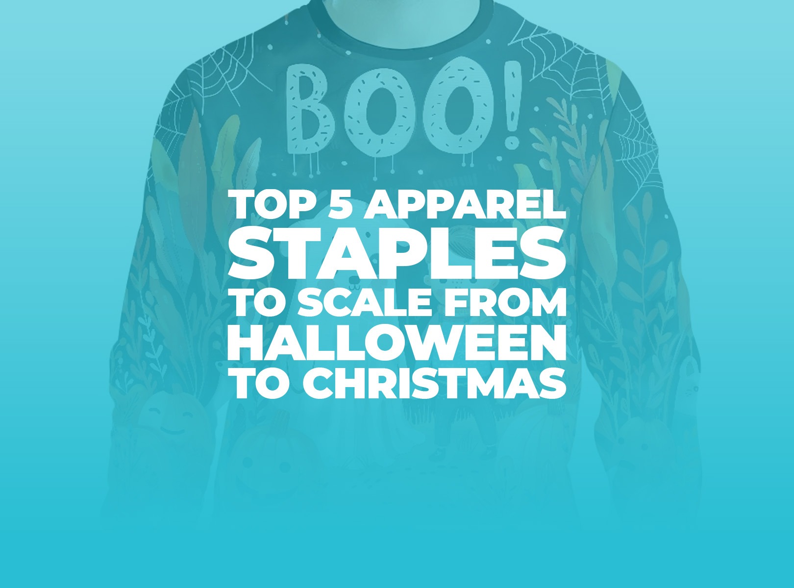 Top 5 print-on-demand tees and sweatshirts flat-lay showcase for Q4 holiday sales. 