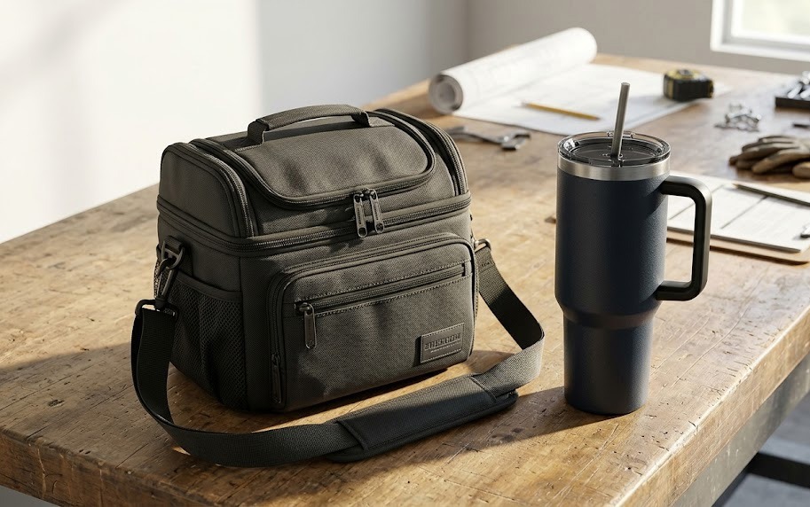 Insulated lunch bags and 40oz tumblers designed for high-pride professions and long shifts.