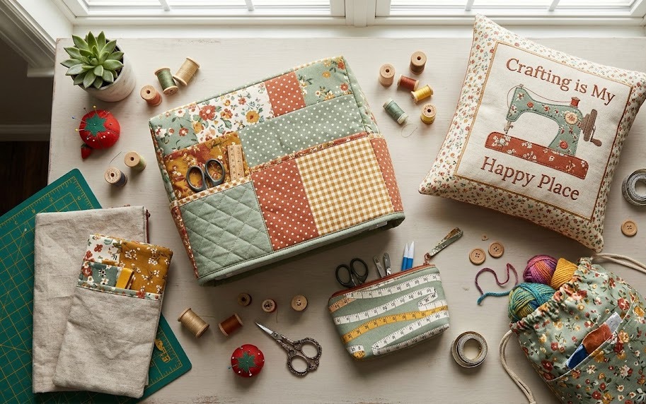 Hobby and subculture lifestyle POD products including sewing machine covers and storage bags.