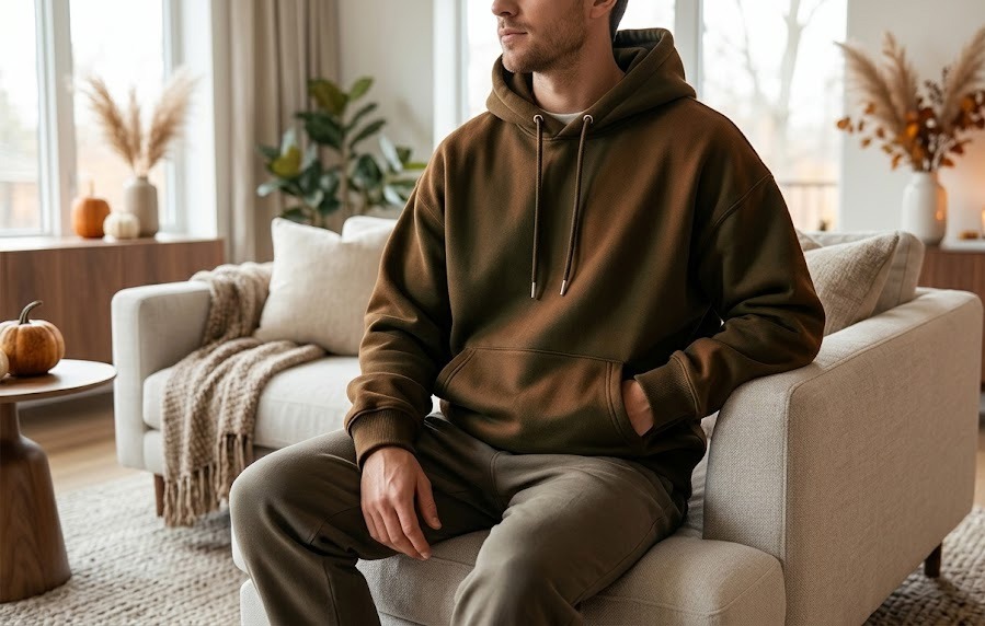 High-quality mockup of a unisex hoodie for November deal hunters.