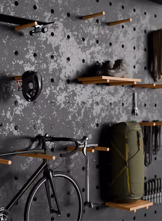 An image showcasing the mounts system of ELMNTL Shelter and the system designed to store gear and equipment 