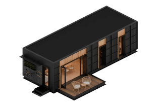 An image of  the ELMNTL ADU 1 bedroom. prefab ADU. ADUs available in Colorado comes fully complete and ready to be installed