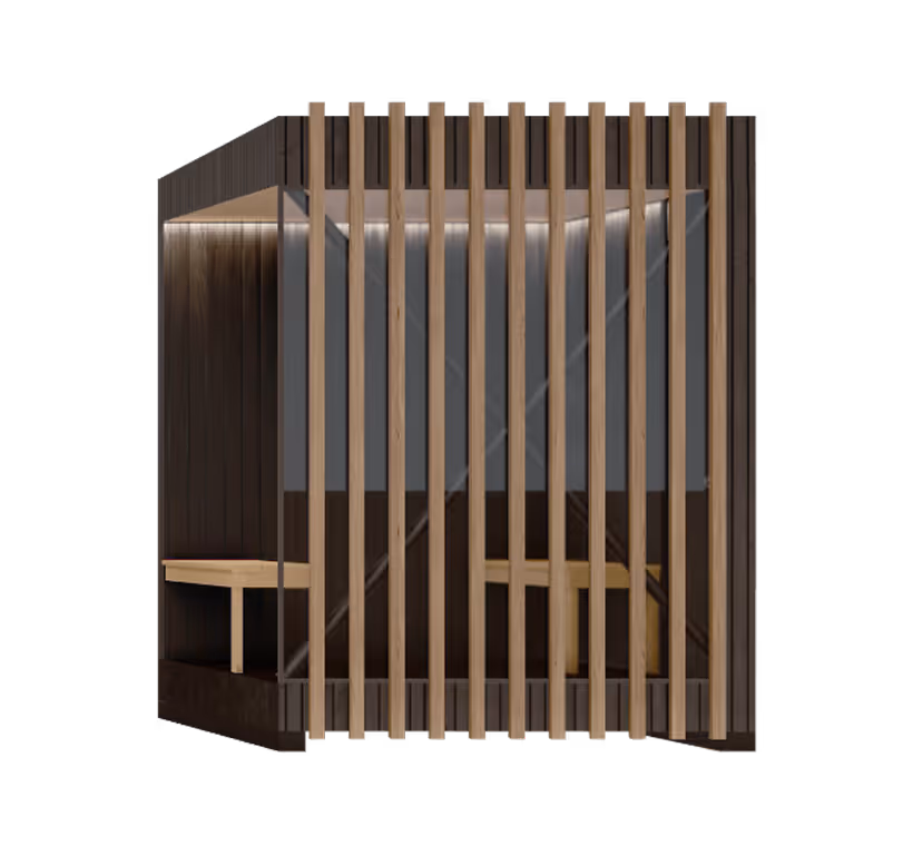 Recovery room in commercial and residential outdoor saunas by ELMNTL