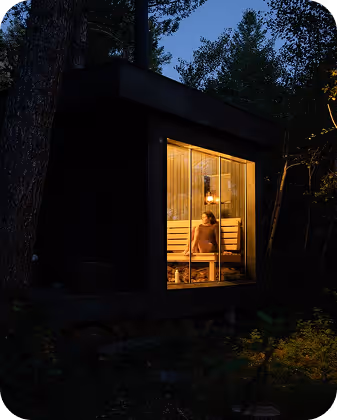 Commercial and residential outdoor modular saunas by ELMNTL