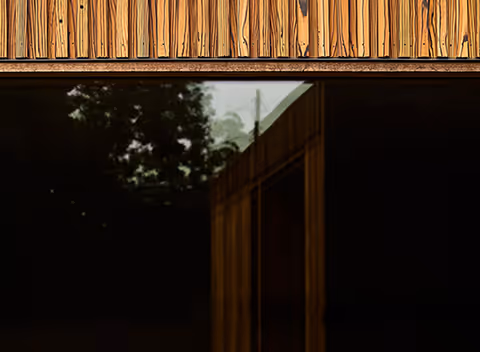 Glass wall in ELMNTL Modular Saunas made in Colorado