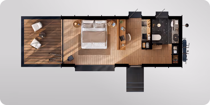 Floor plan of Shelter Origin+ King