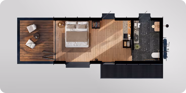 Floor plan of Shelter Accessible Queen