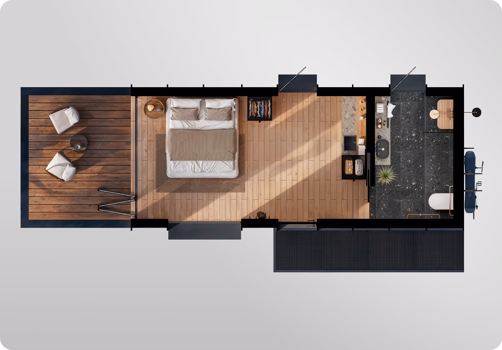 Floor plan of Shelter Accessible Queen
