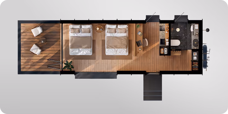 Floor plan of Shelter Together 2 Queen
