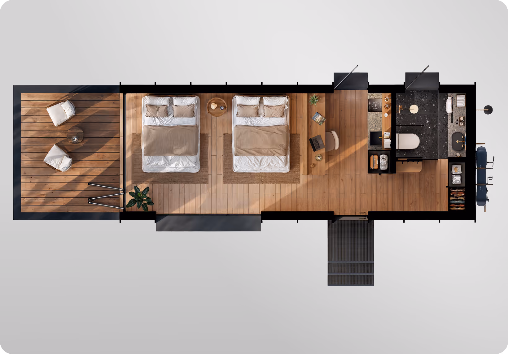 Floor plan of Shelter Together 2 Queen