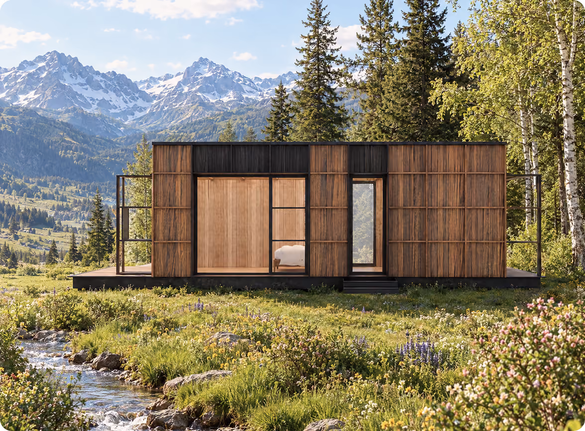 Shelter Together ELMNTL prefab modular hospitality cabin elevates guest experiences.