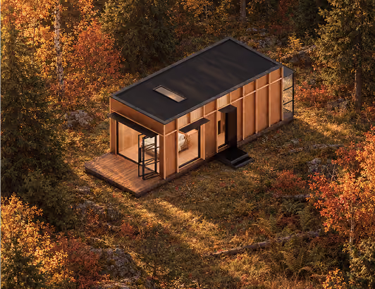 Shelter Accessible ELMNTL prefab modular hospitality cabins