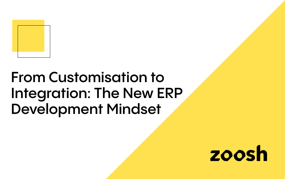 Zoosh banner about ERP customisation and ERP integration
