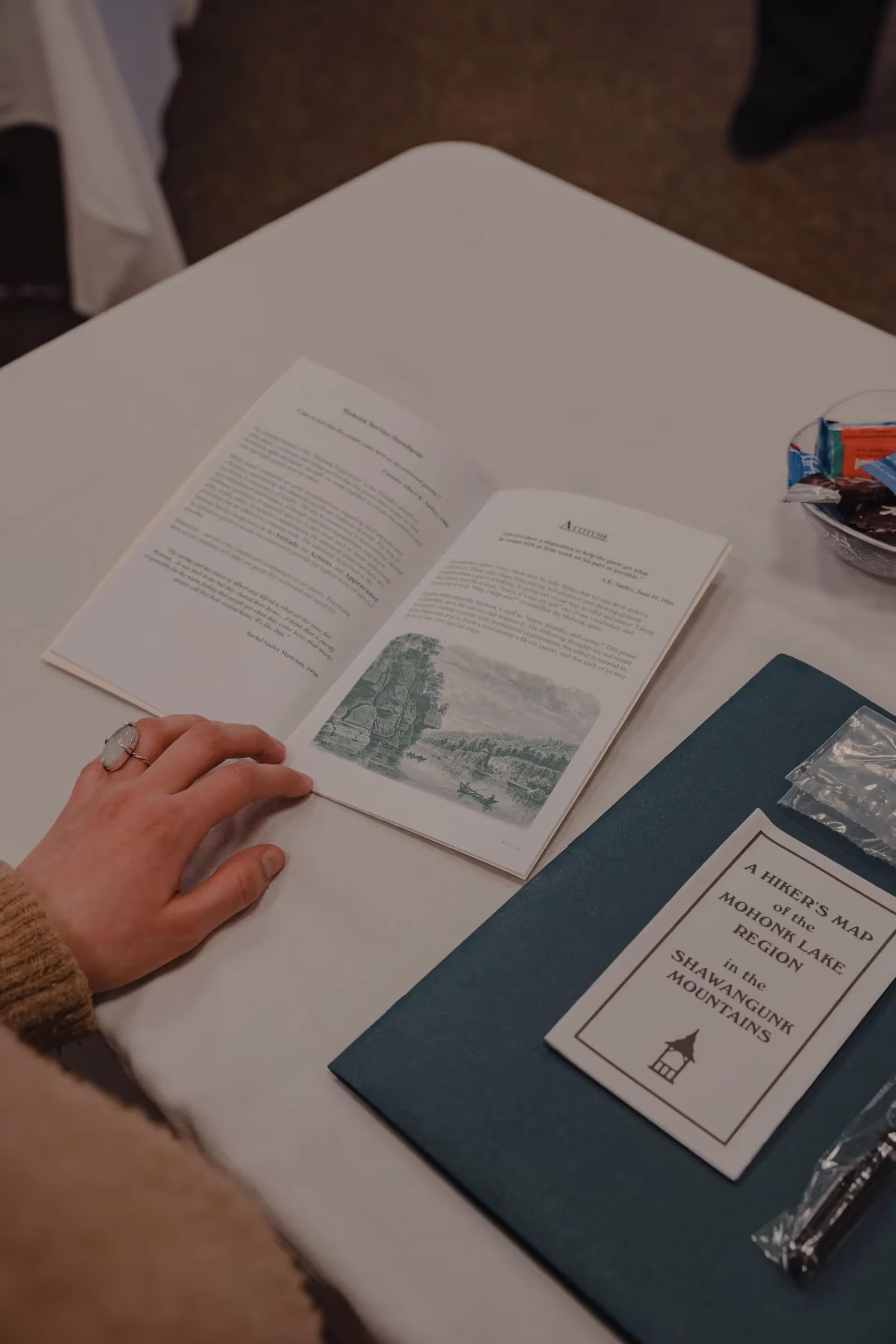 Close-up of an orientation booklet