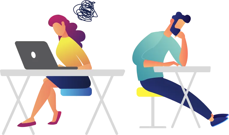 悩んでいる人のイラスト