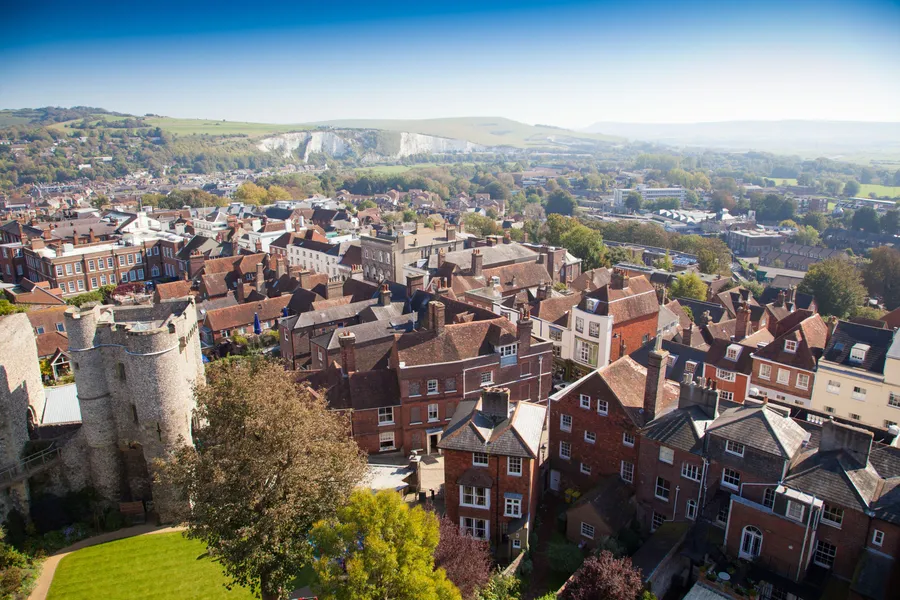 Lewes Castle High Street and South Downs