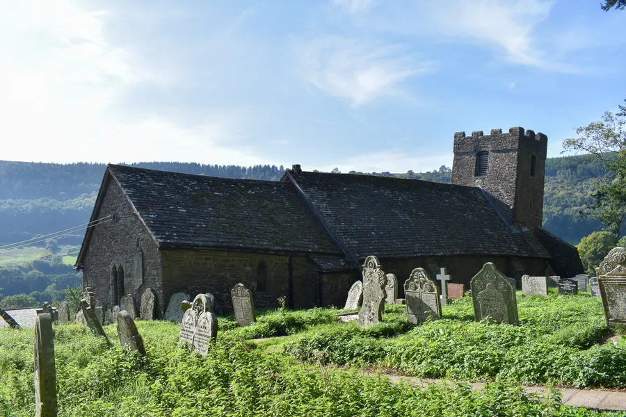 Wonky Cwmyoy Church Outside
