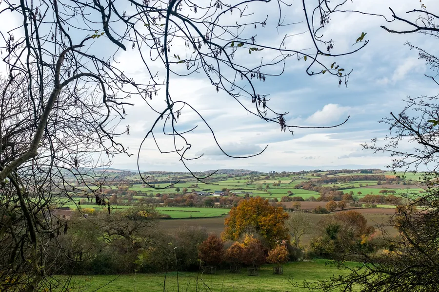 Shropshire Hills seen from the top of Wenlock Edge
