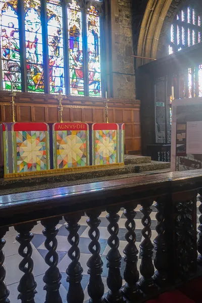The Altar Rails at the High Altar at Halifax Minster (where Anne took the Sacrament and which Anne modelled the staircase and gallery at Shibden Hall on)