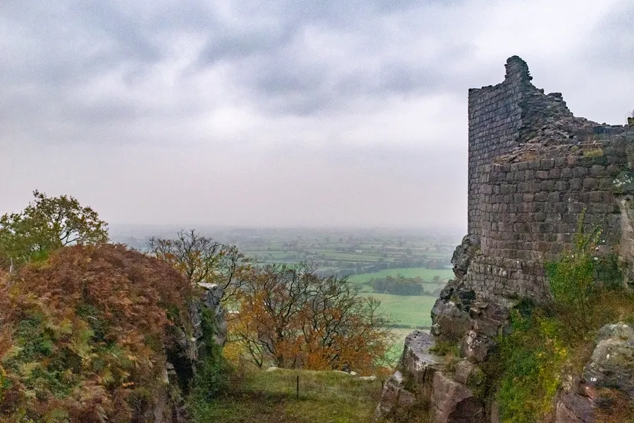 Beeston Castle over Cheshire Plains