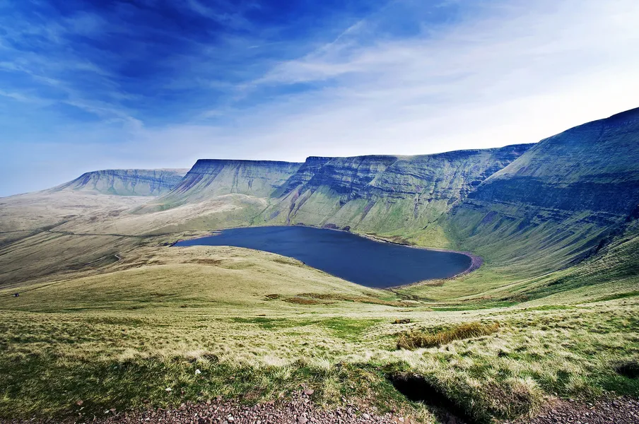 ammed Lake, Llyn Y Fan Fach on the Western border of the Black Mountains (in the Brecon Beacons) near Llanddeusant Carmarthenshire. This is the lake from the folk tale of ‘lady of the lake’ and the Physicians of Myddfai.