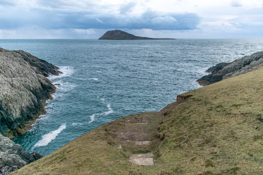 Bardsey Island from cliffs