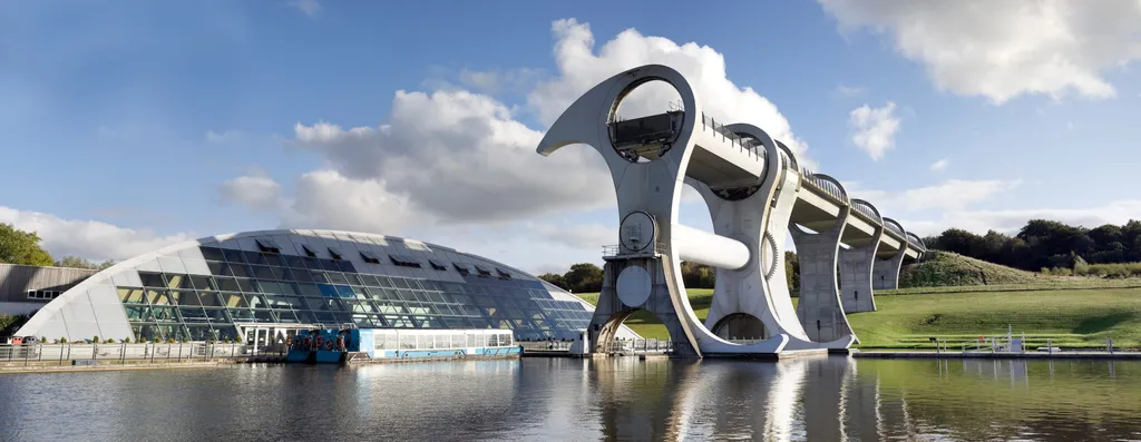 The Falkirk Wheel, Scotland’s unique rotating boat lift.