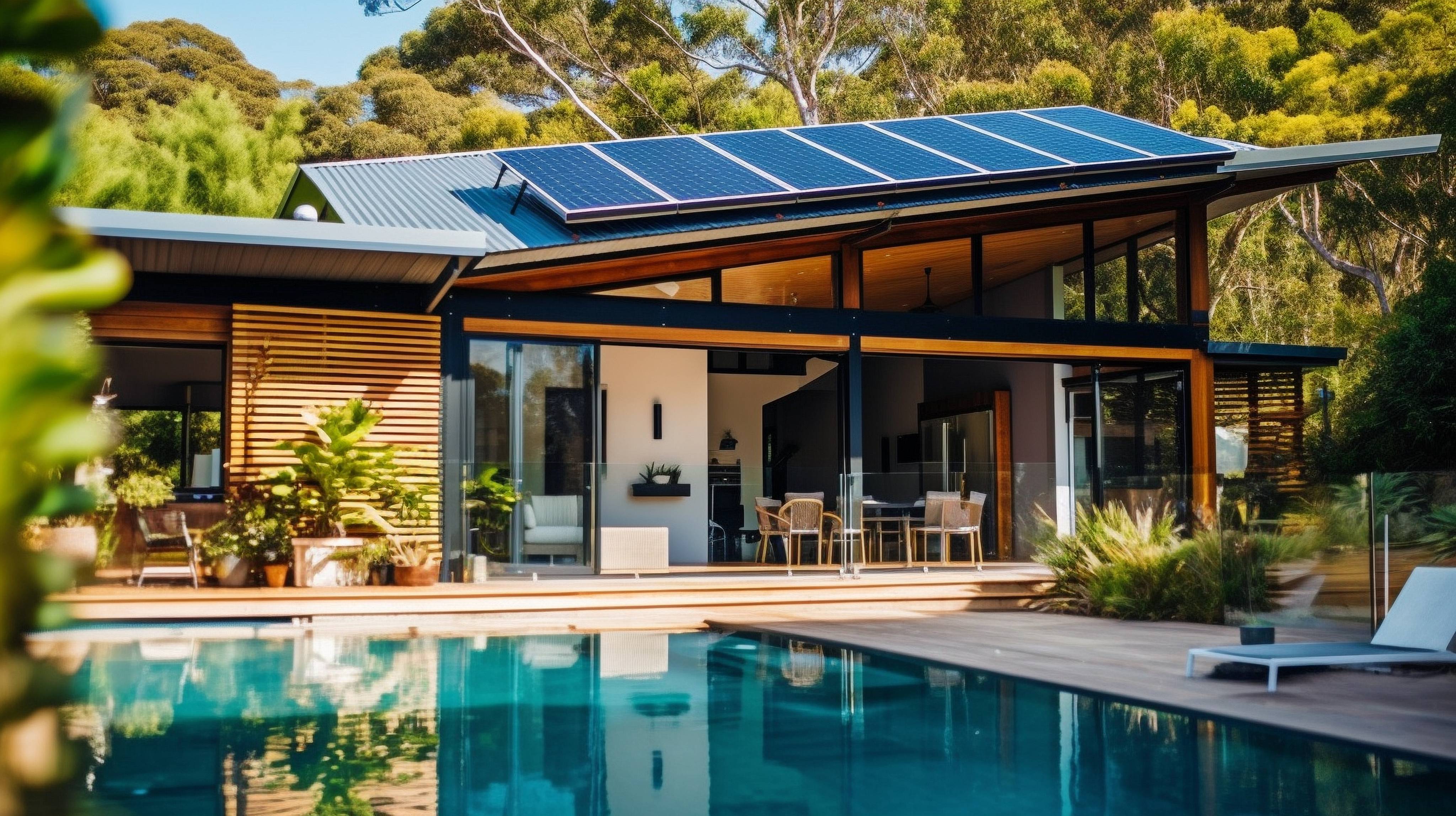 Modern Singapore residence with rooftop solar panels