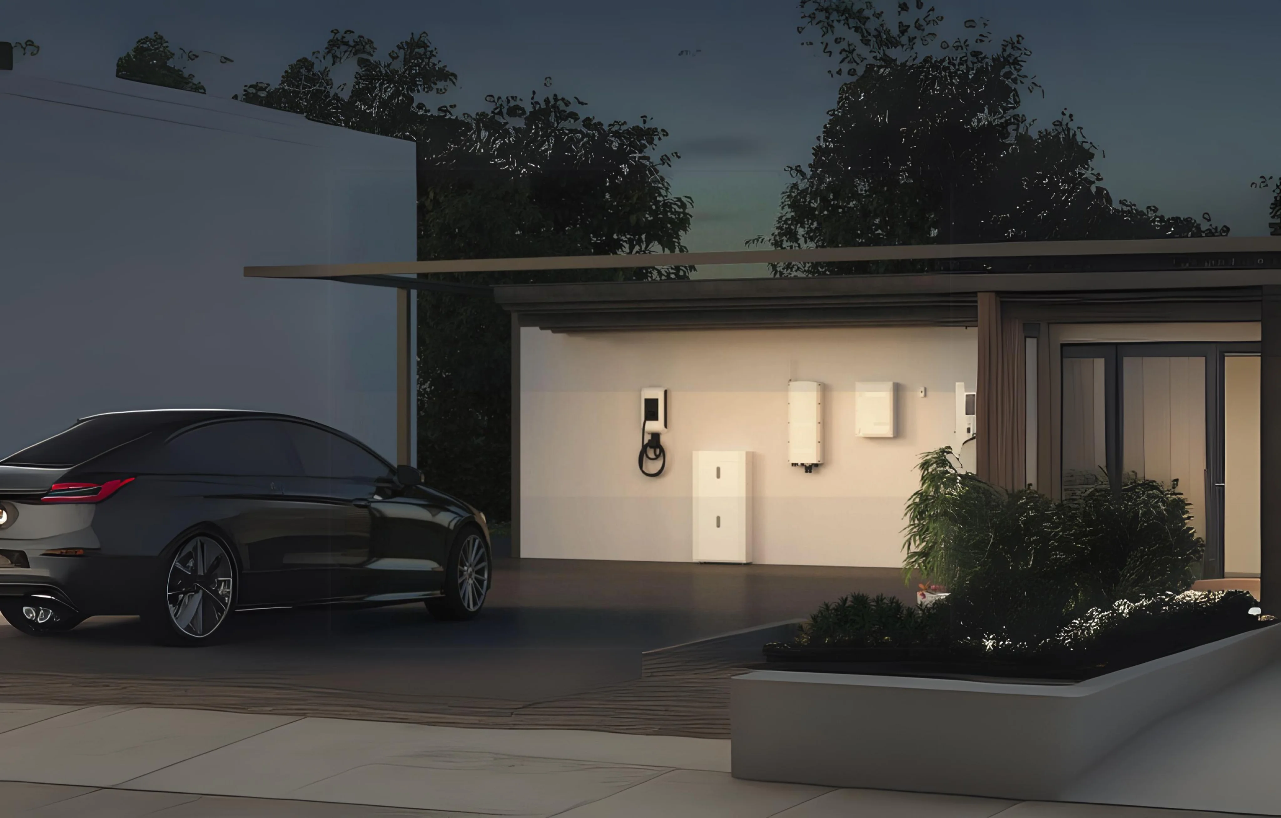 Modern Singapore home with Sunollo solar, EV charger, and smart inverter