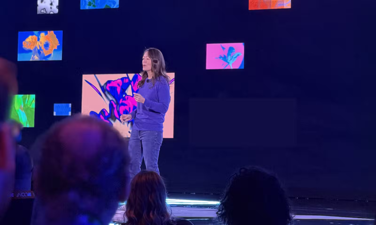Linda Tong während der Opening Keynote auf der Webflow Conf 2026 in Boston