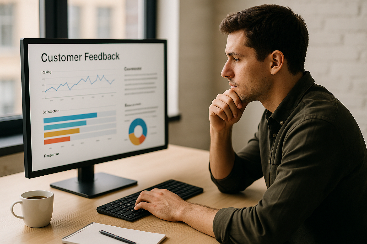 Un employé qui analyse les retour clients